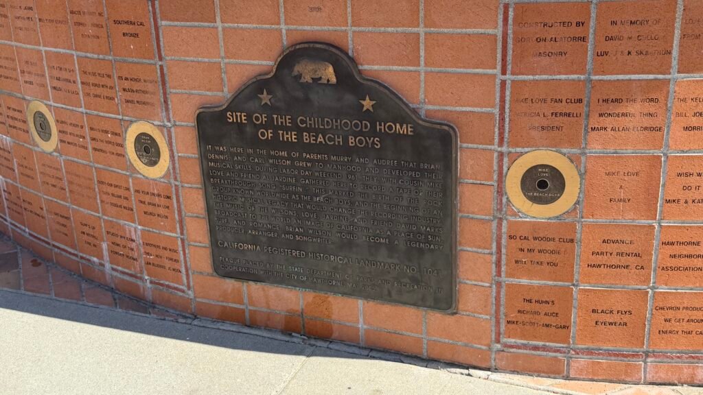 Plaque at Beach Boys Landmark