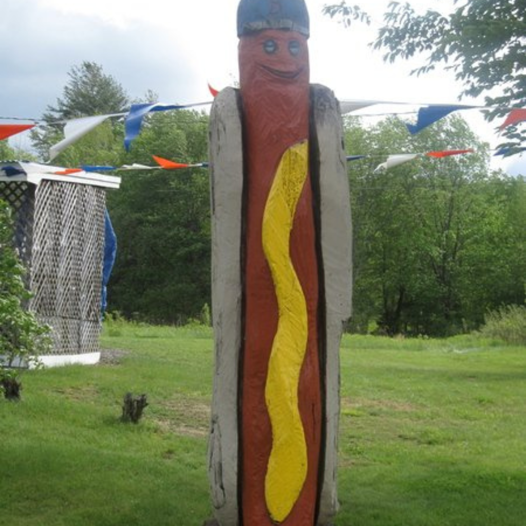 Wood Carving of a Hot Dog