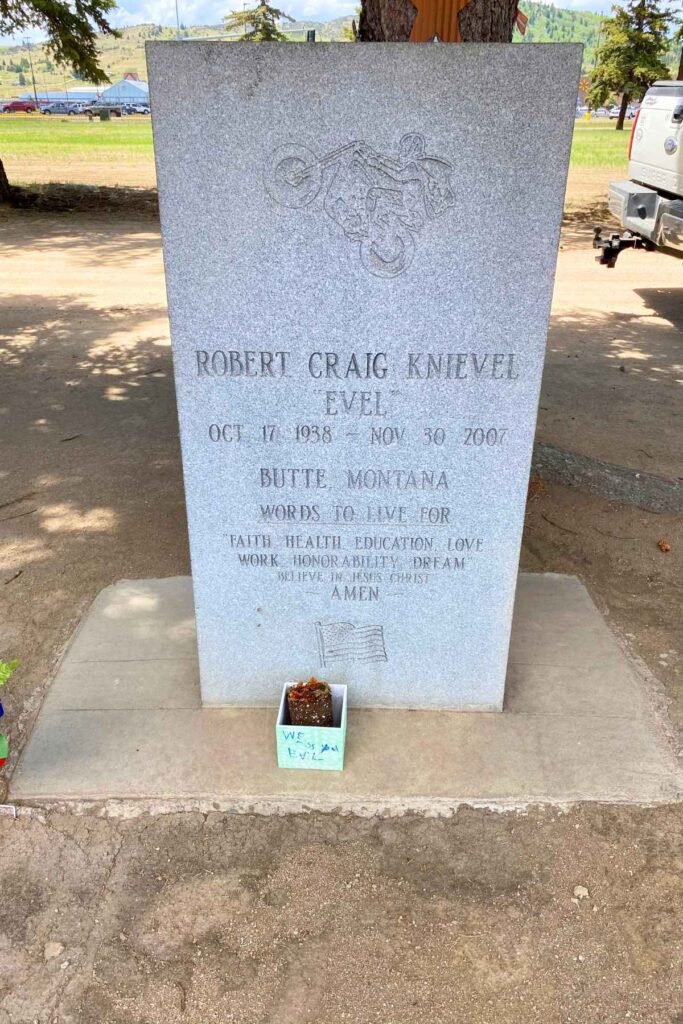 Robert Knievel Headstone on Motorcycle