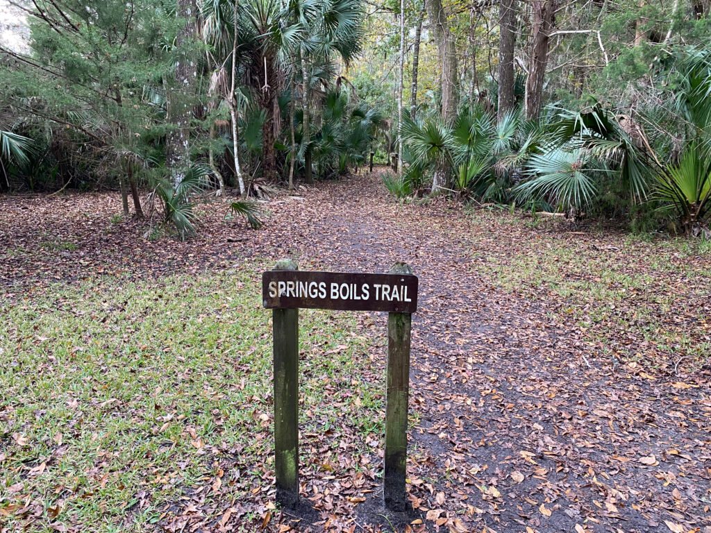 Sign for Spring Boils Trail