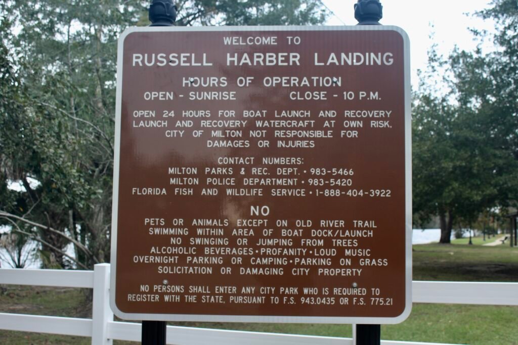 Sign at Russell Harber Park