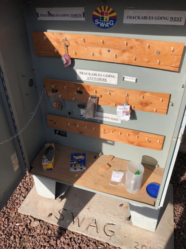 Inside Geocache Utility Box