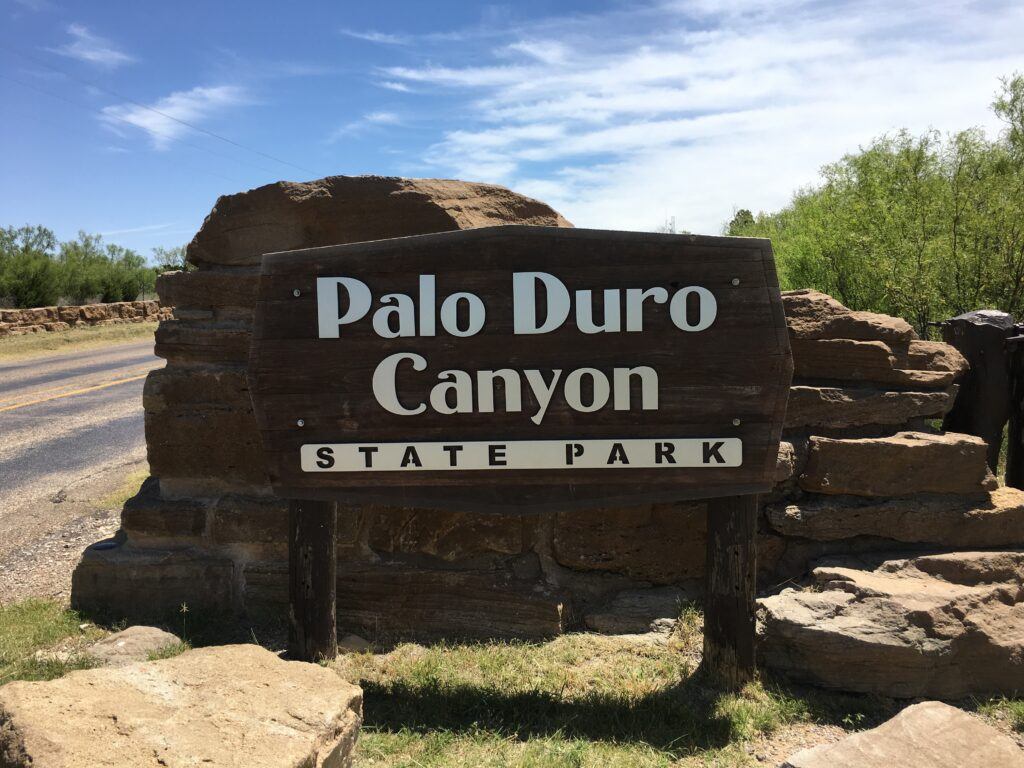 Palo Duro Canyon State Park Sign