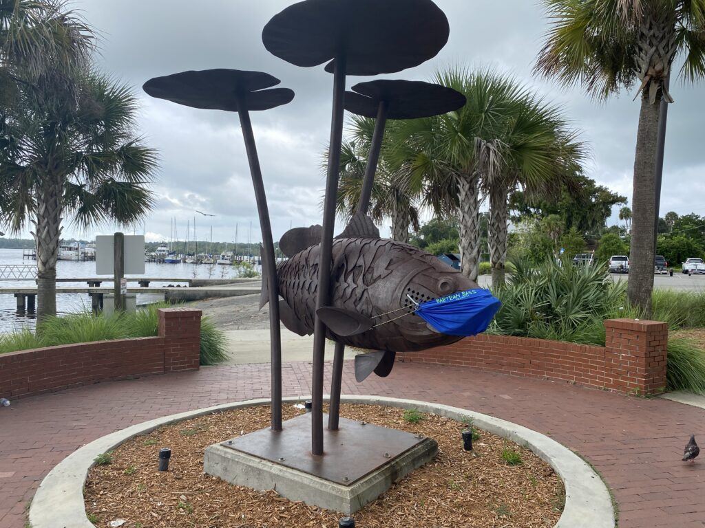 Fish Statue With A Mask