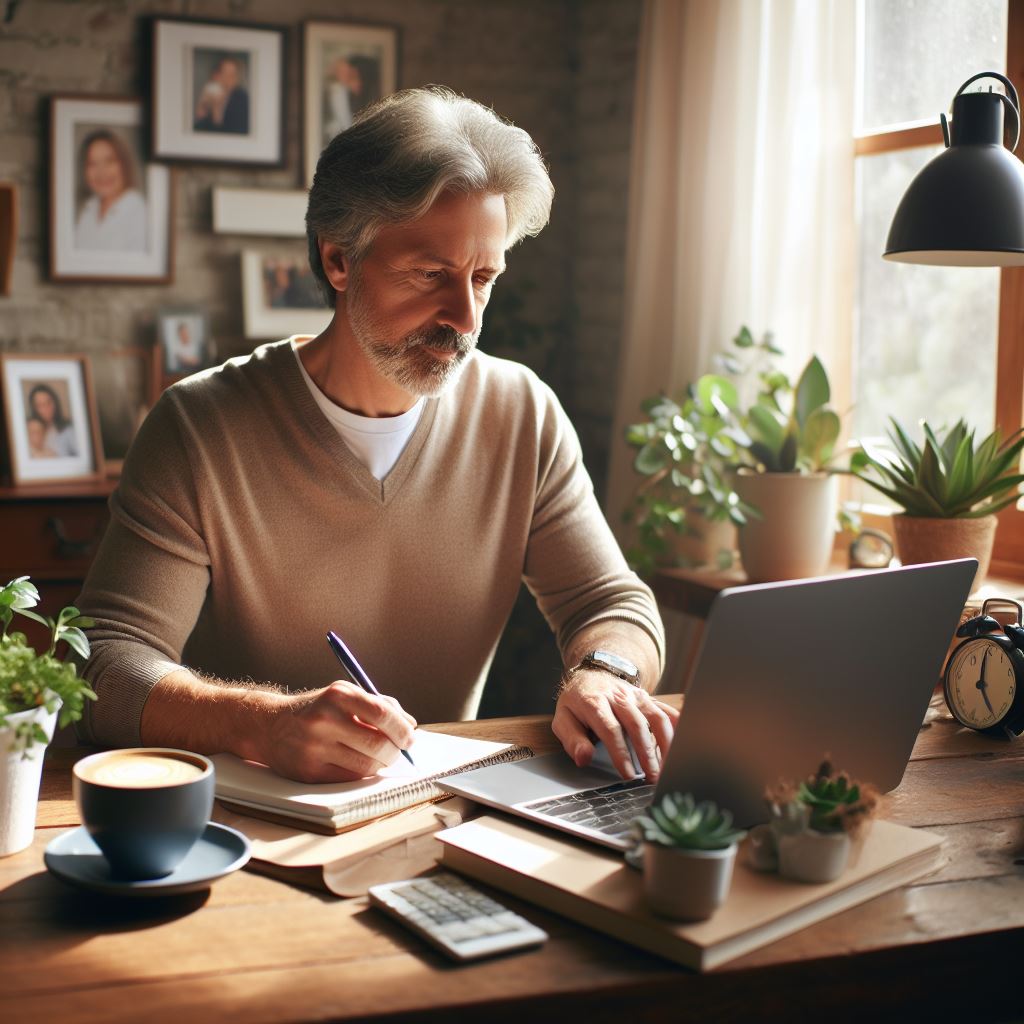 Man Working On A Computer AI