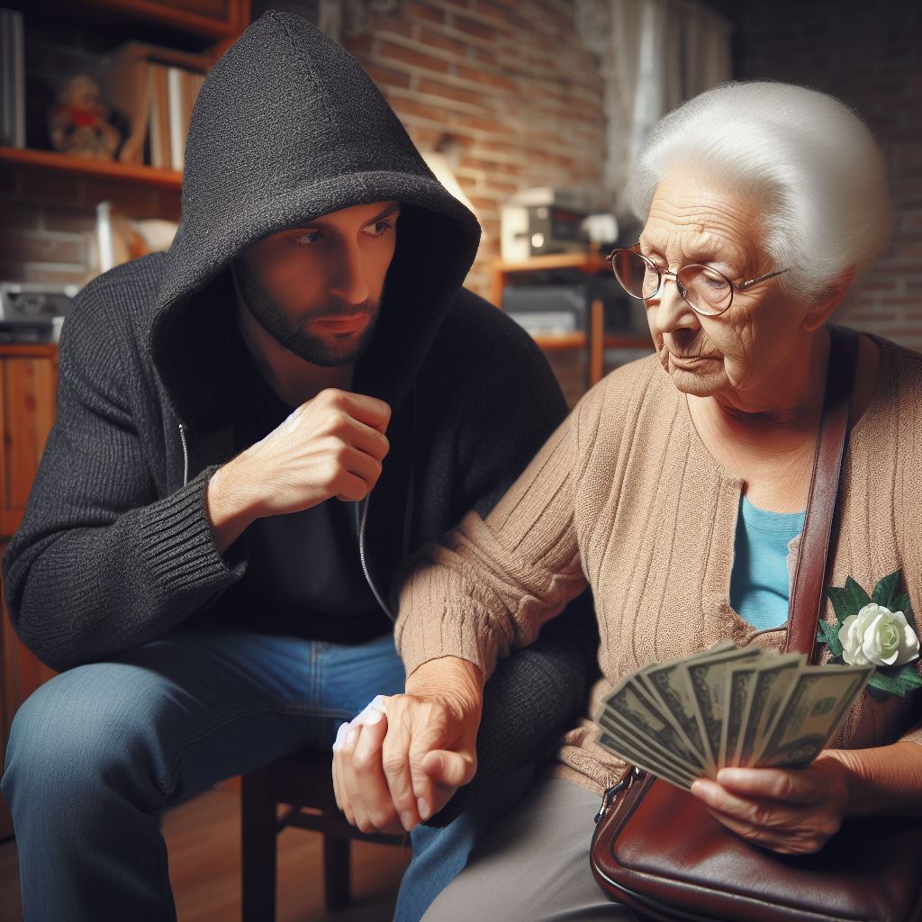 Senior Woman Getting Scammed