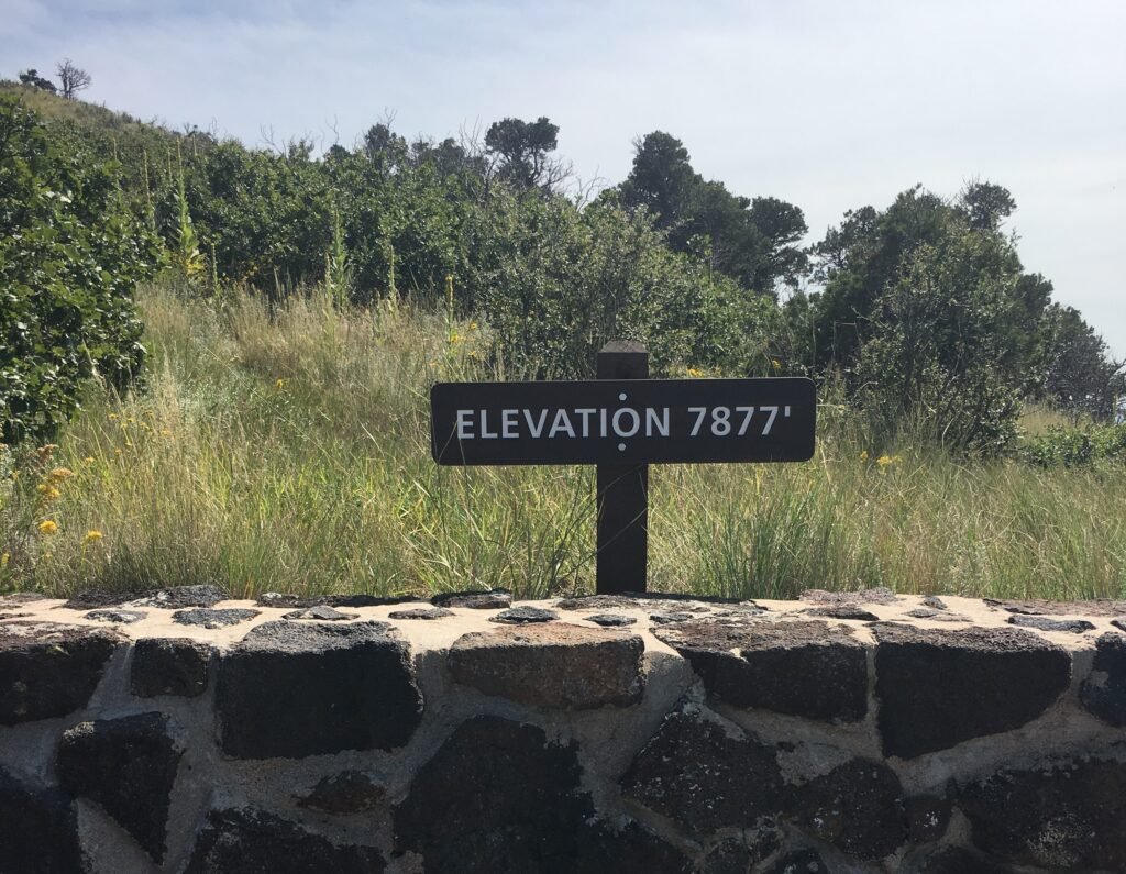 Elevation sign at Capulin Park