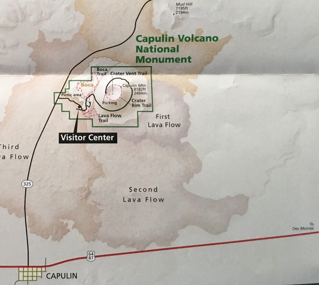 Map of Capulin Volcano Park