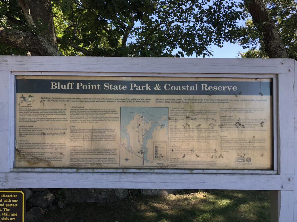 Bluff Point State Park Coastal Reserve Sign