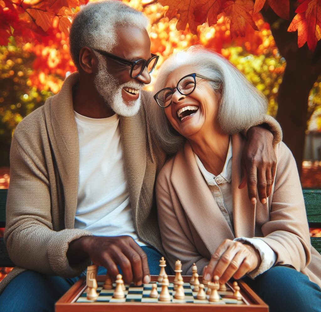 Older Couple Playing Games