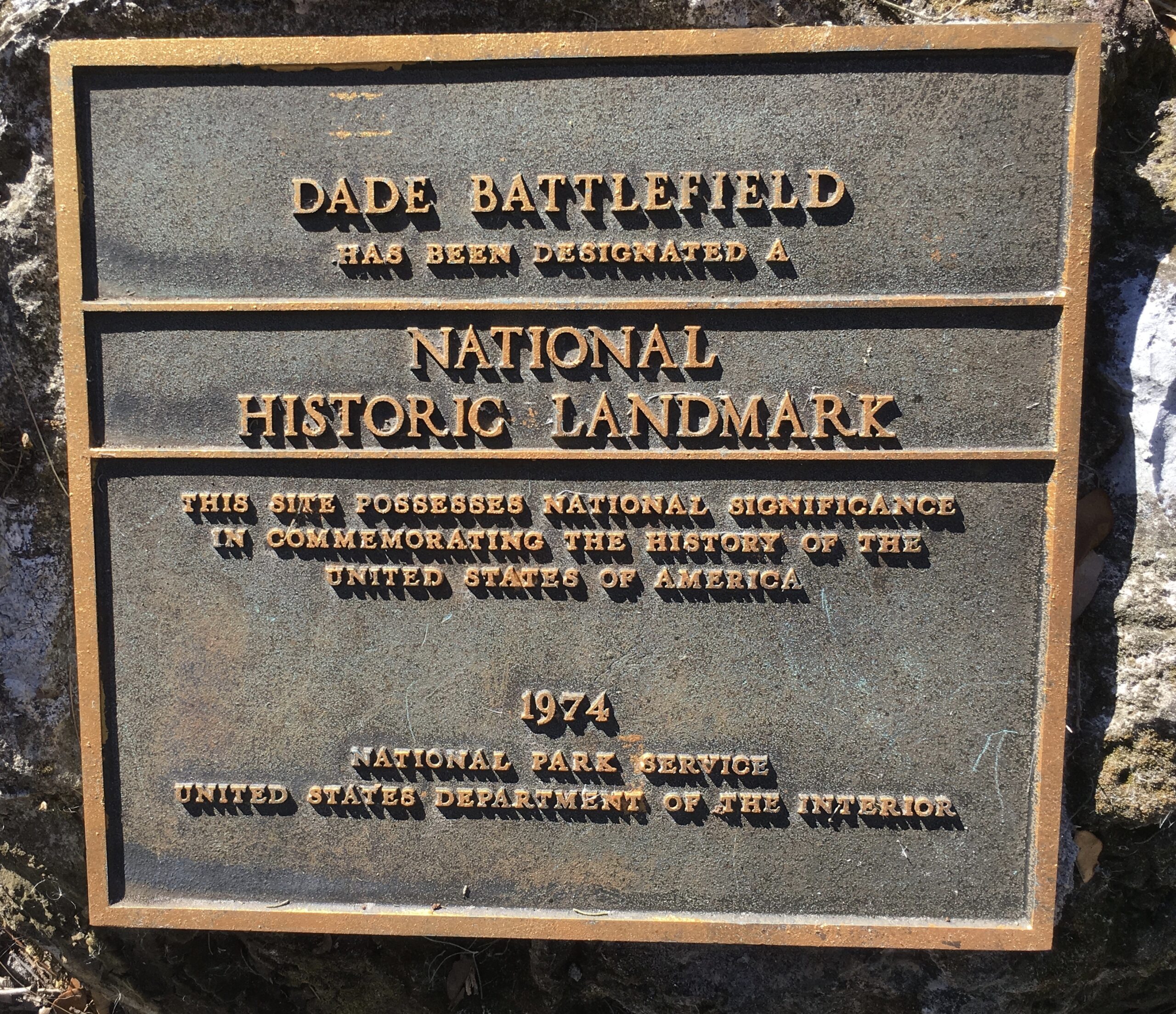 Dade Battlefield Sign