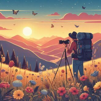 Photographer Taking A Picture On A Mountain
