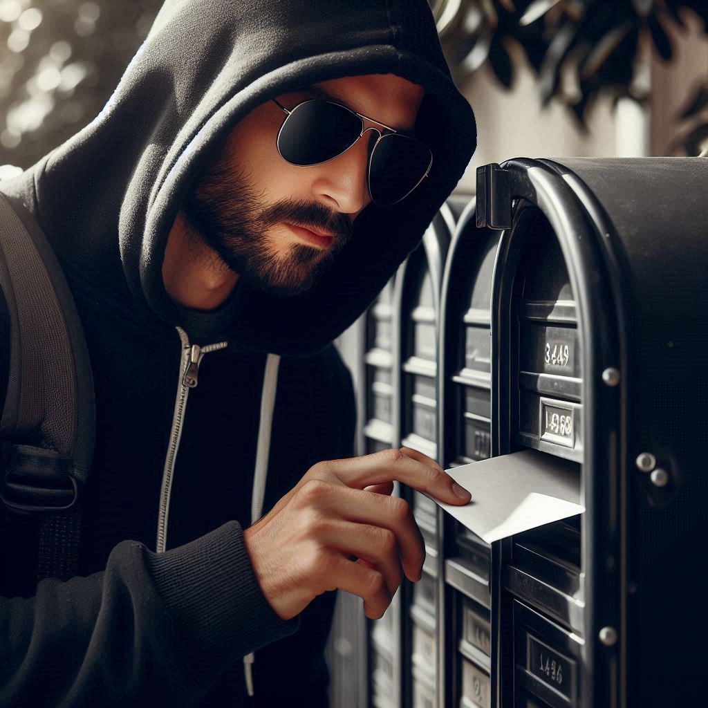 Man Removing Mail From A Mailbox