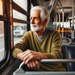 A Senior Riding The Bus