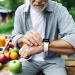 Senior wearing a smart watch