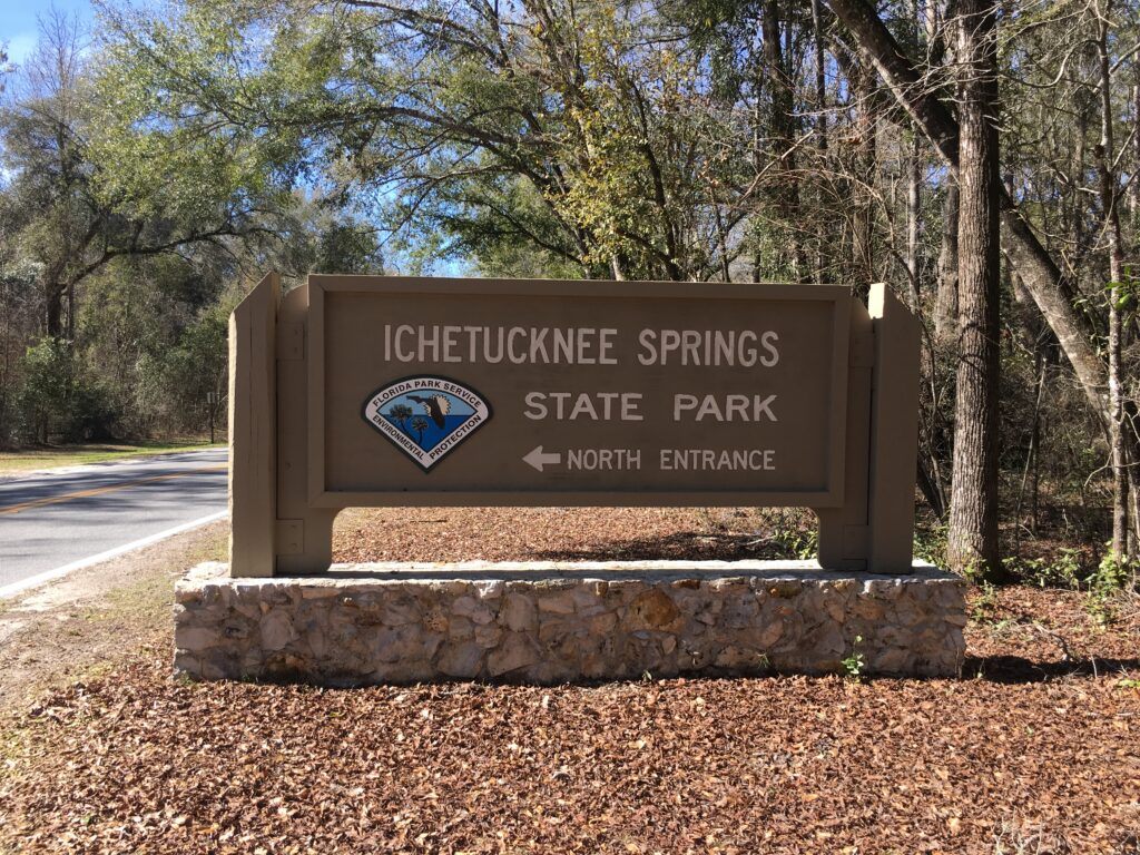 Ichetucknee Springs Entrance Sign