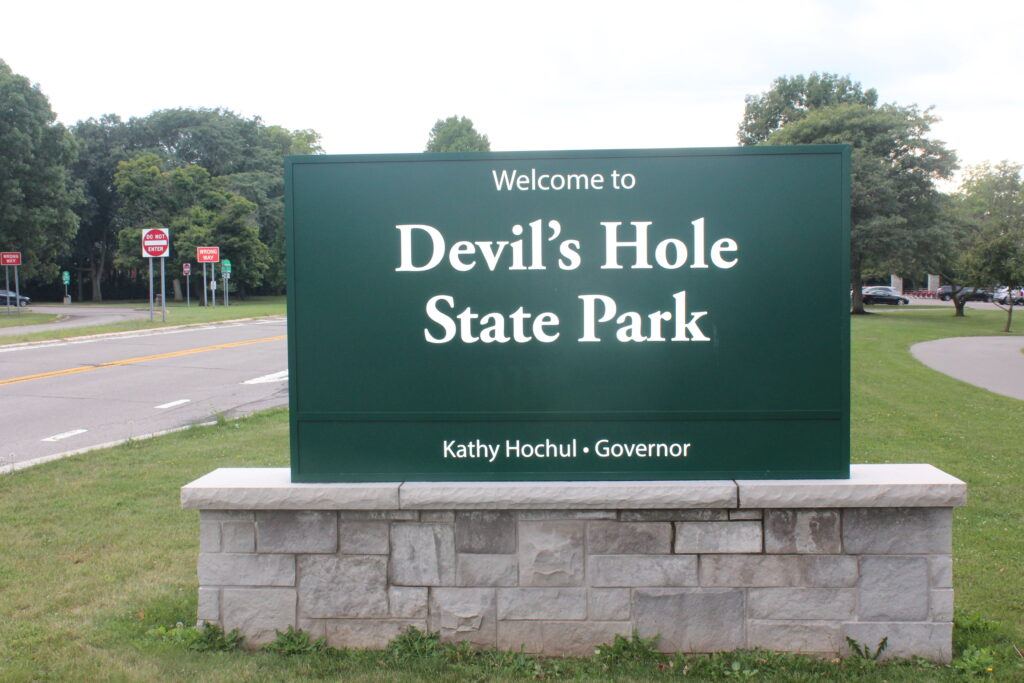 Entrance Sign for Devils Hole State Park