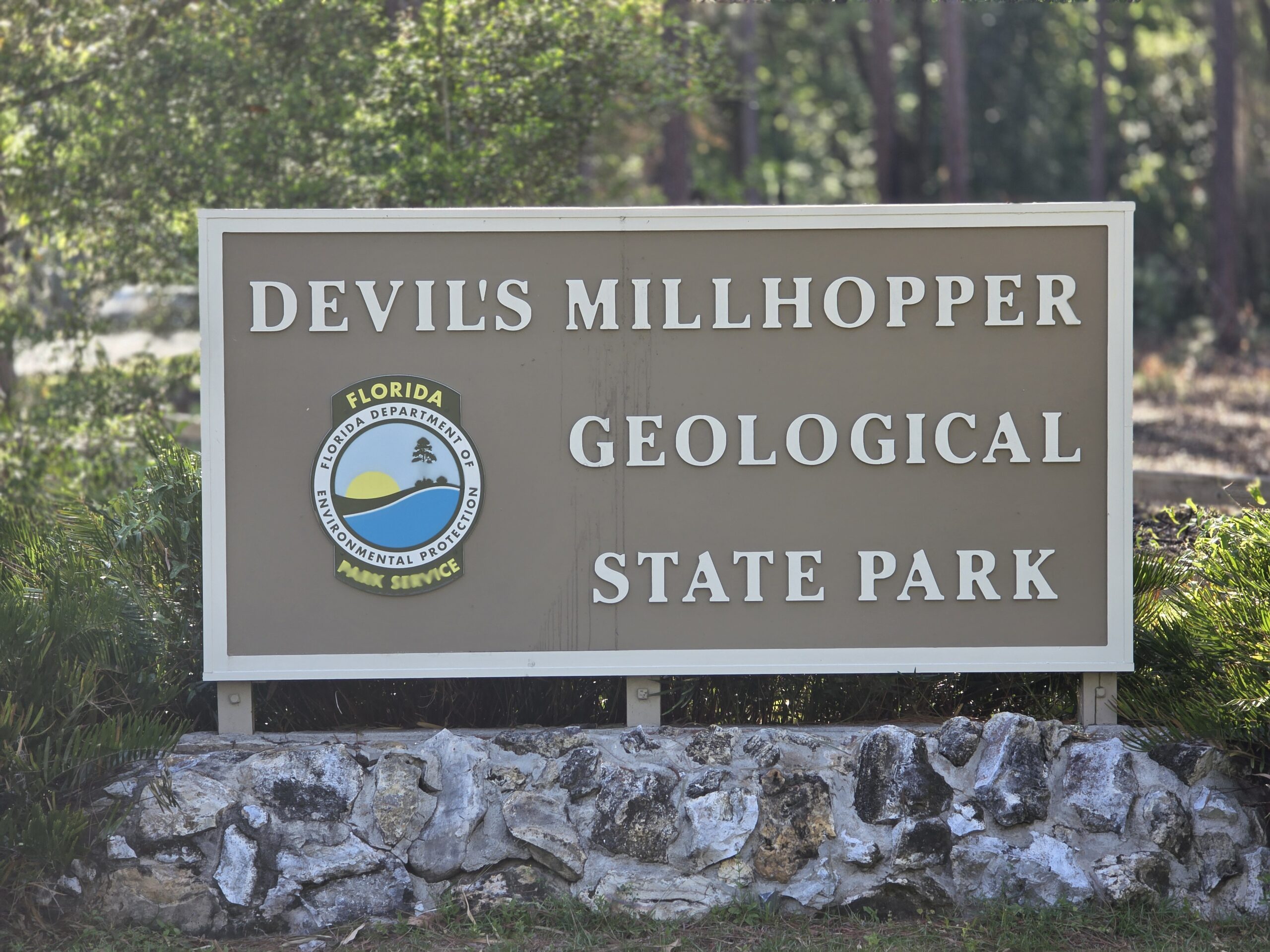 Devils Millhopper Geological State Park Entry Sign