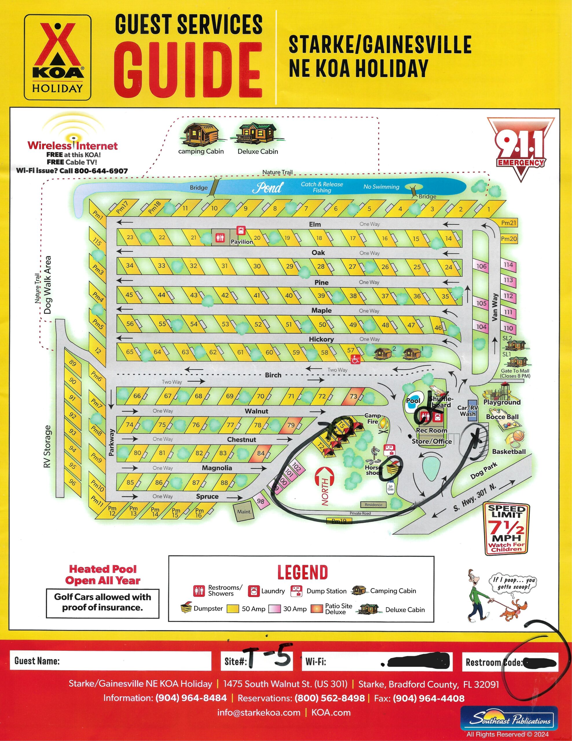 KOA Starke Site Map
