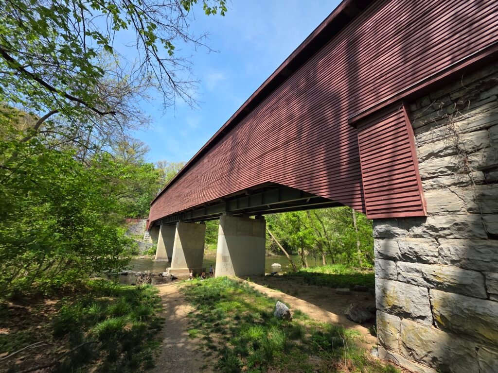Side View of the Meems Bottom Covered Bridge