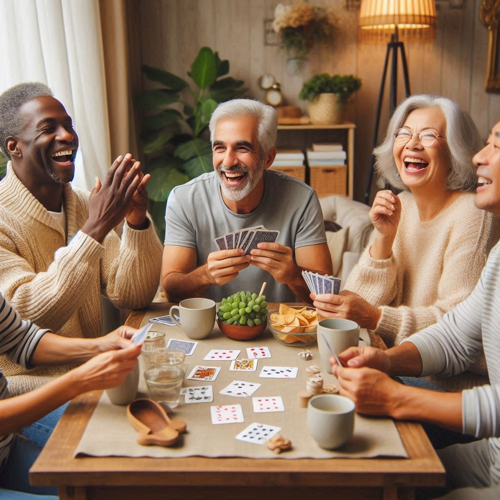 Group of Seniors Playing Cards