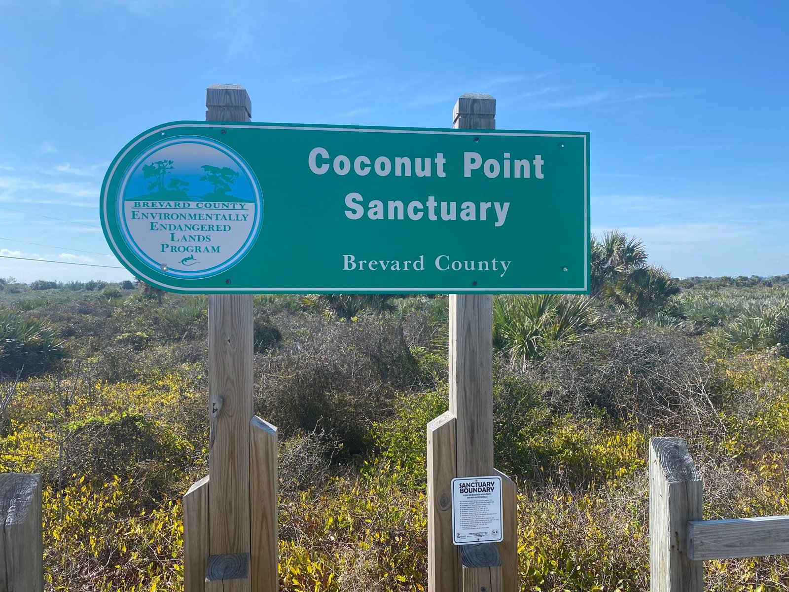 Sign for Coconut Point Sanctuary