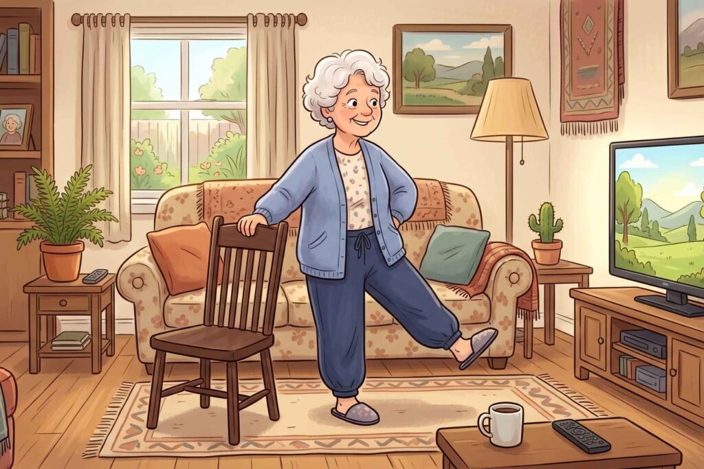 Balance exercise while watching tv